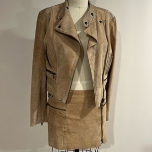 Womens Suede jacket and mini skirt